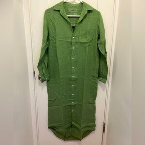 Frank & Eileen RORY Maxi Shirtdress Size XS olive